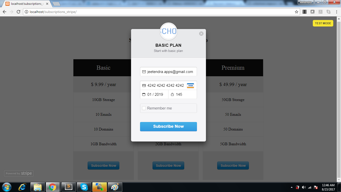 Stripe Subscriptions using php – Download Full Source Code